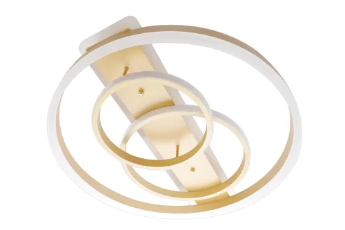 Люстра потолочная с пультом LED LAMPS 81302 Natali Kovaltseva золотая на 1 лампа, основание золотое в стиле хай-тек с пультом кольца фото 6
